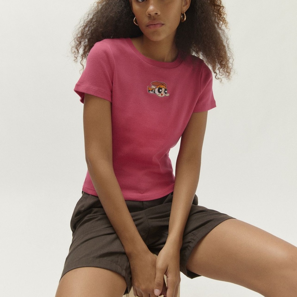 Pink Urban Outfitters Powerpuff Girl Baby Tee